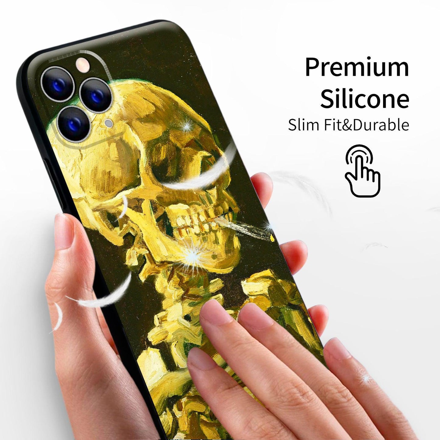 iPhone 11 Pro Cute Silicone Case(Head of a Skeleton with a Burning Cigarette by Vincent Van Gogh) - Berkin Arts