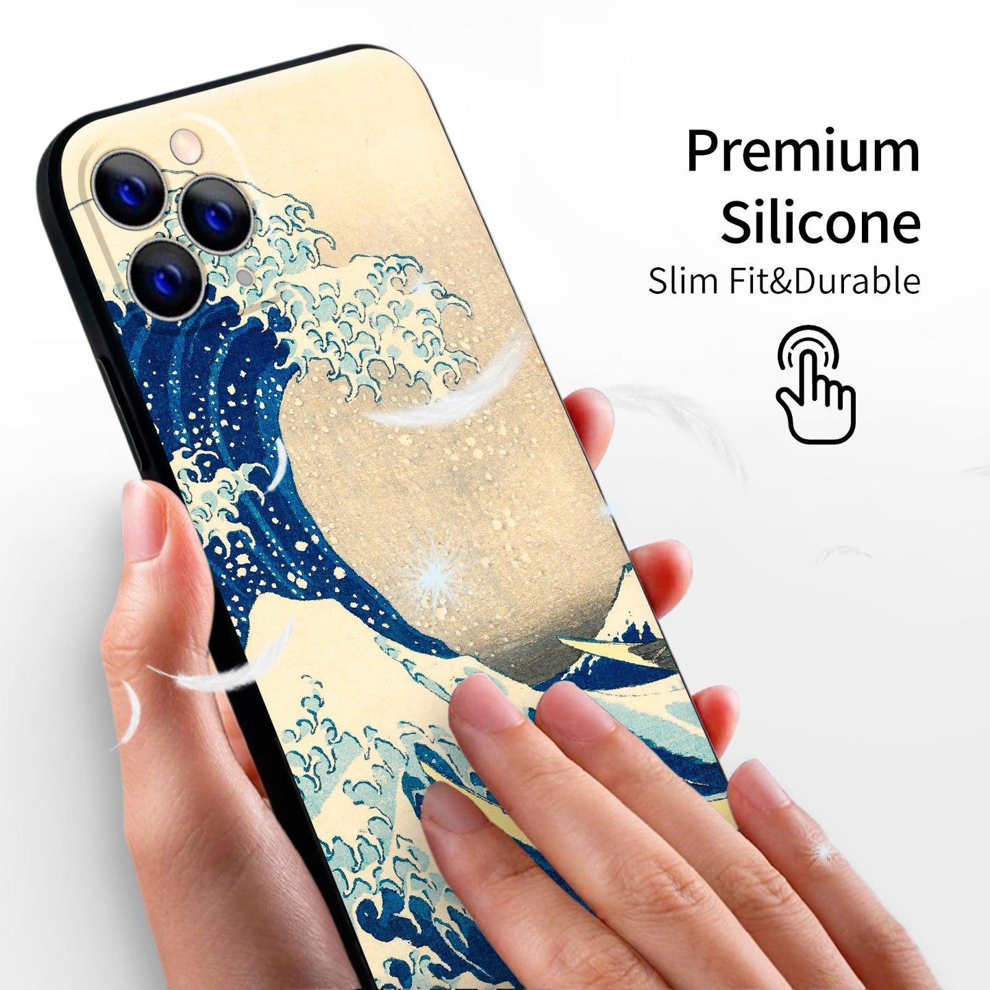 iPhone 11 Pro Cute Silicone Case(Under The Wave Off Kanagawa The Great Wave by Katsushika Hokusai) - Berkin Arts