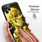 iPhone 11 Pro Max Silicone Case(Head of a Skeleton with a Burning Cigarette by Vincent Van Gogh) - Berkin Arts