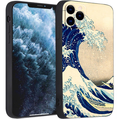 iPhone 11 Pro Max Silicone Case(Under The Wave Off Kanagawa The Great Wave by Katsushika Hokusai) - Berkin Arts