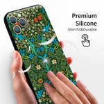 iPhone 12 Pro Max Silicone Case(Blackthorn by William Morris) - Berkin Arts