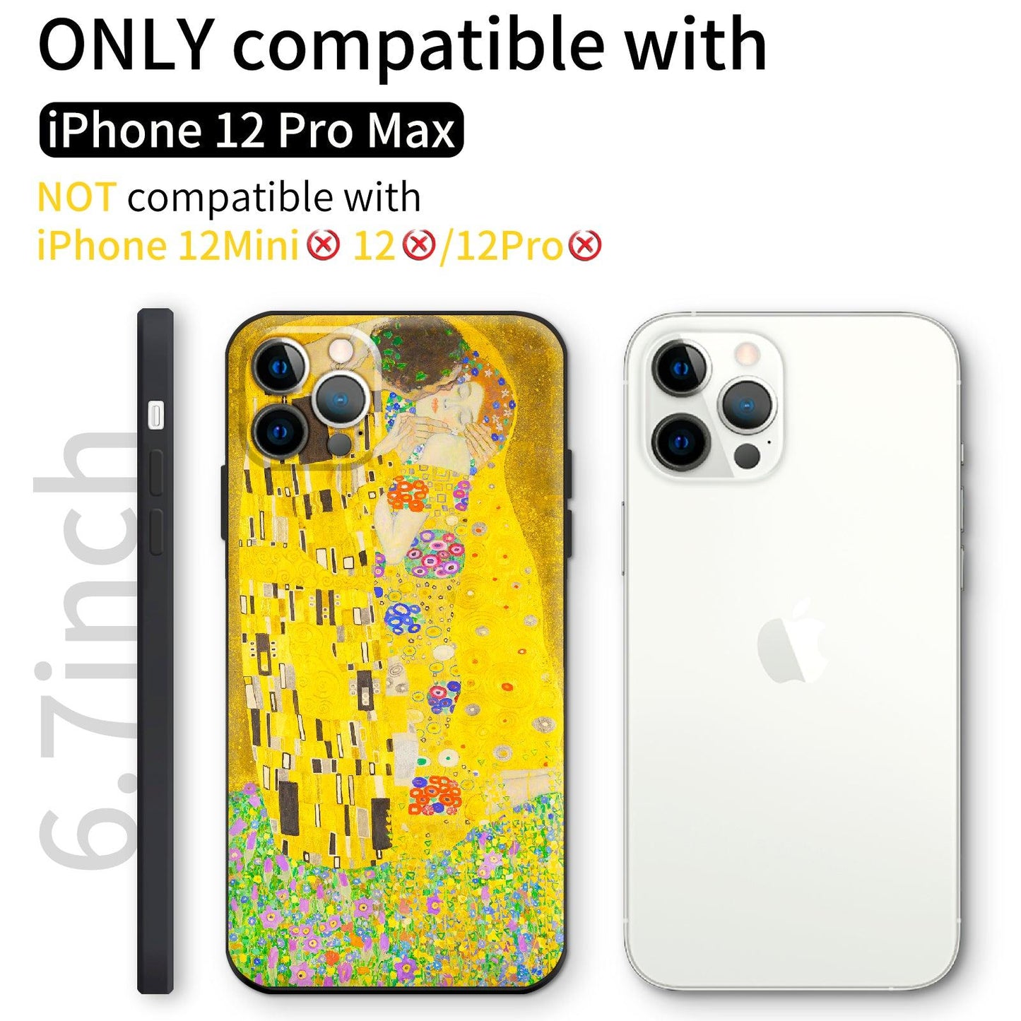 iPhone 12 Pro Max Silicone Case(Kiss by Gustav Klimt) - Berkin Arts