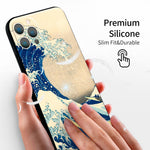 iPhone 12 Pro Silicone Case(Under The Wave Off Kanagawa The Great Wave by Katsushika Hokusai) - Berkin Arts