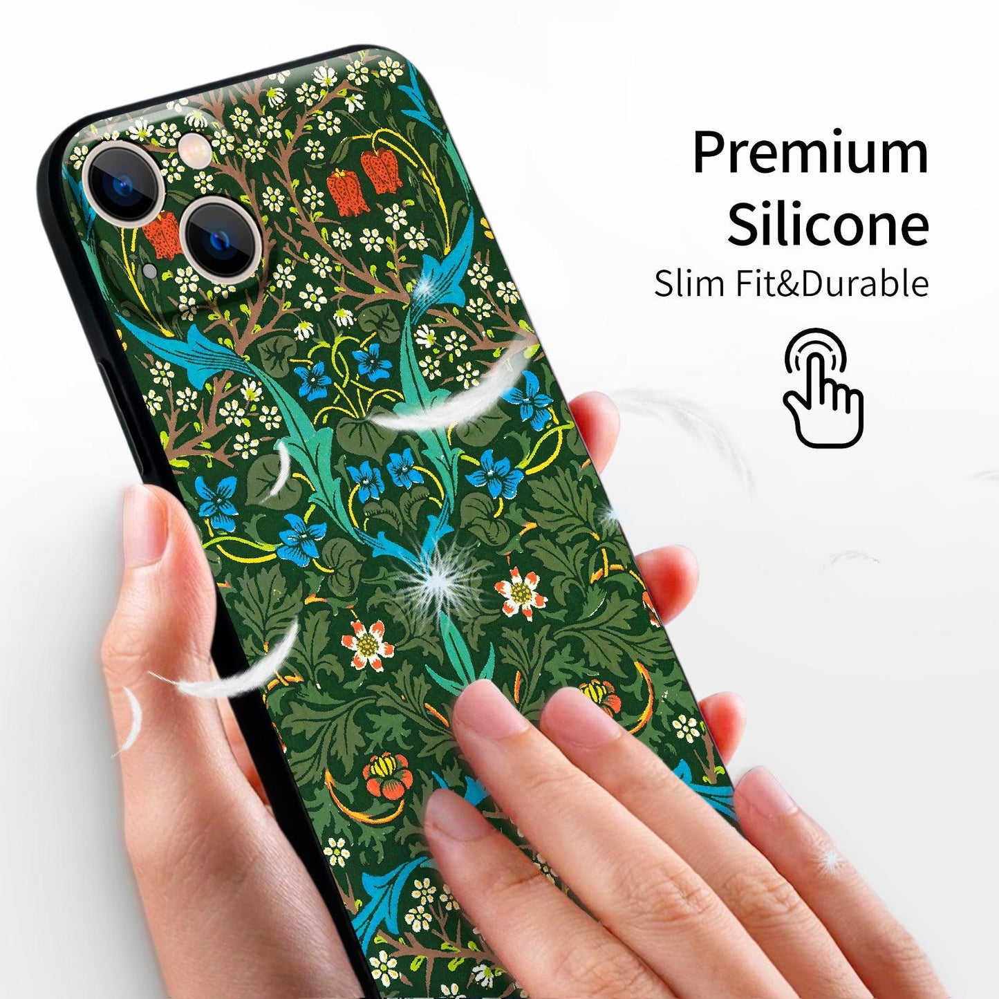 iPhone 13 Mini Silicone Case(Blackthorn by William Morris) - Berkin Arts