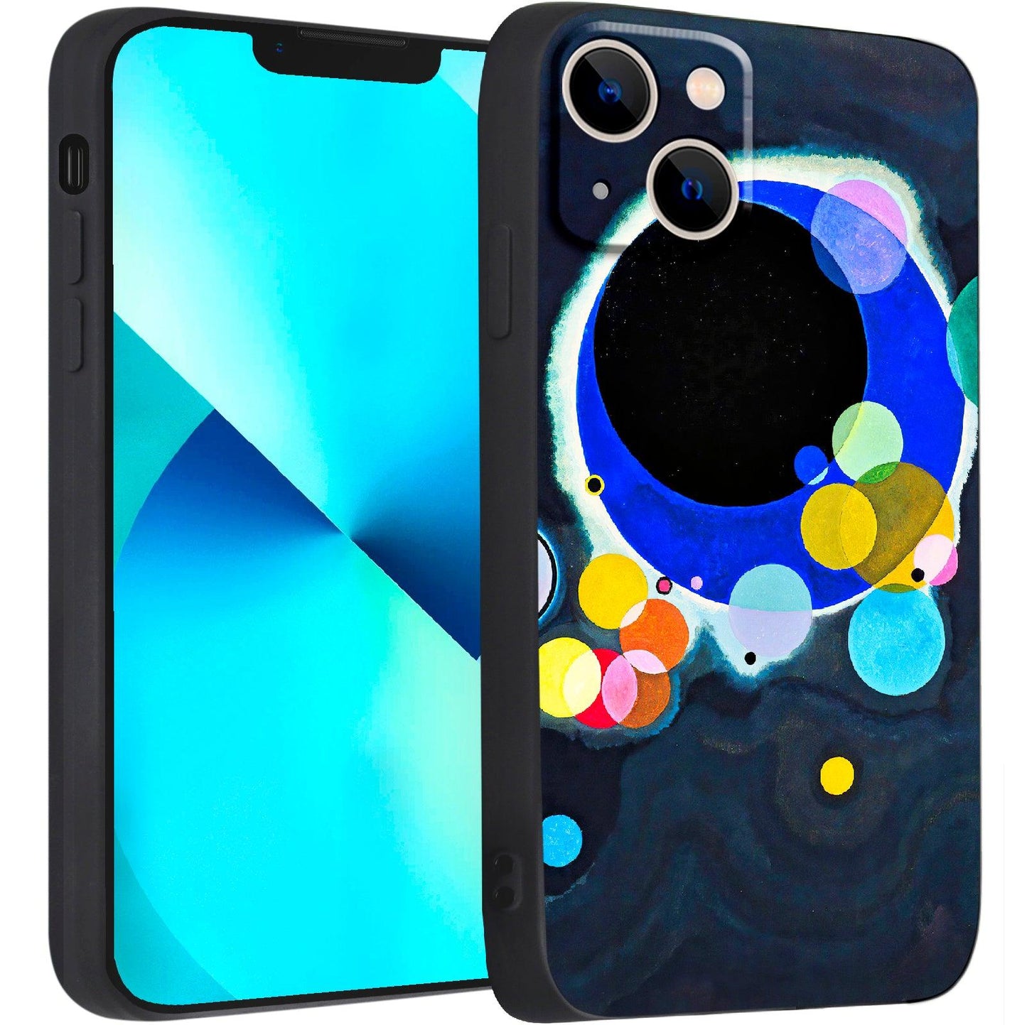 iPhone 13 Mini Silicone Case(Several Circles by Wassily Kandinsky) - Berkin Arts