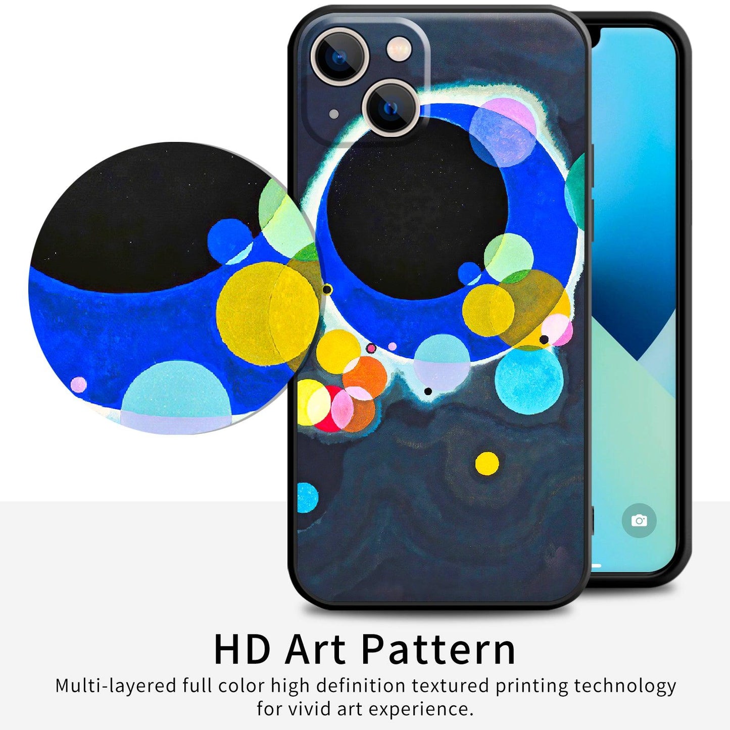 iPhone 13 Mini Silicone Case(Several Circles by Wassily Kandinsky) - Berkin Arts