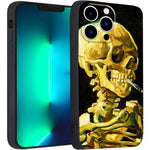 iPhone 13 Pro Max Silicone Case(Head of a Skeleton with a Burning Cigarette by Vincent Van Gogh) - Berkin Arts