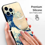 iPhone 13 Pro Max Silicone Case(Under The Wave Off Kanagawa The Great Wave by Katsushika Hokusai) - Berkin Arts