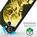 iPhone 13 Silicone Case (Head of a Skeleton with a Burning Cigarette by Vincent Van Gogh) - Berkin Arts