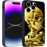 iPhone 14 Pro Max Silicone Case(Head of a Skeleton with a Burning Cigarette by Vincent Van Gogh) - Berkin Arts