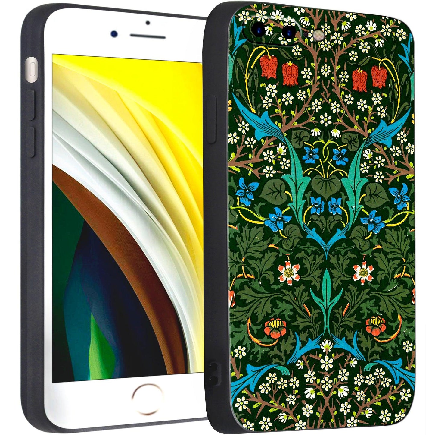 iPhone 7 Plus Case/iPhone 8 Plus Silicone Case(Blackthorn by William Morris) - Berkin Arts