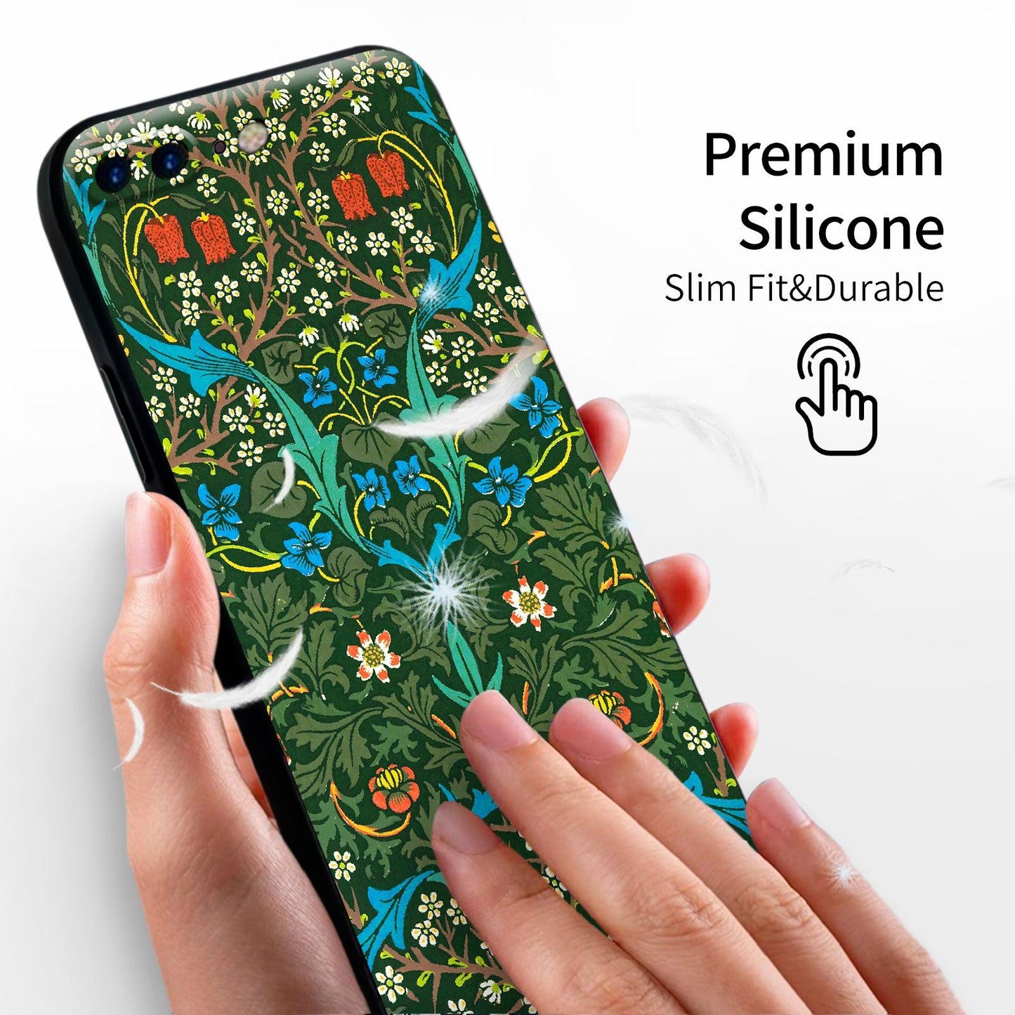 iPhone 7 Plus Case/iPhone 8 Plus Silicone Case(Blackthorn by William Morris) - Berkin Arts