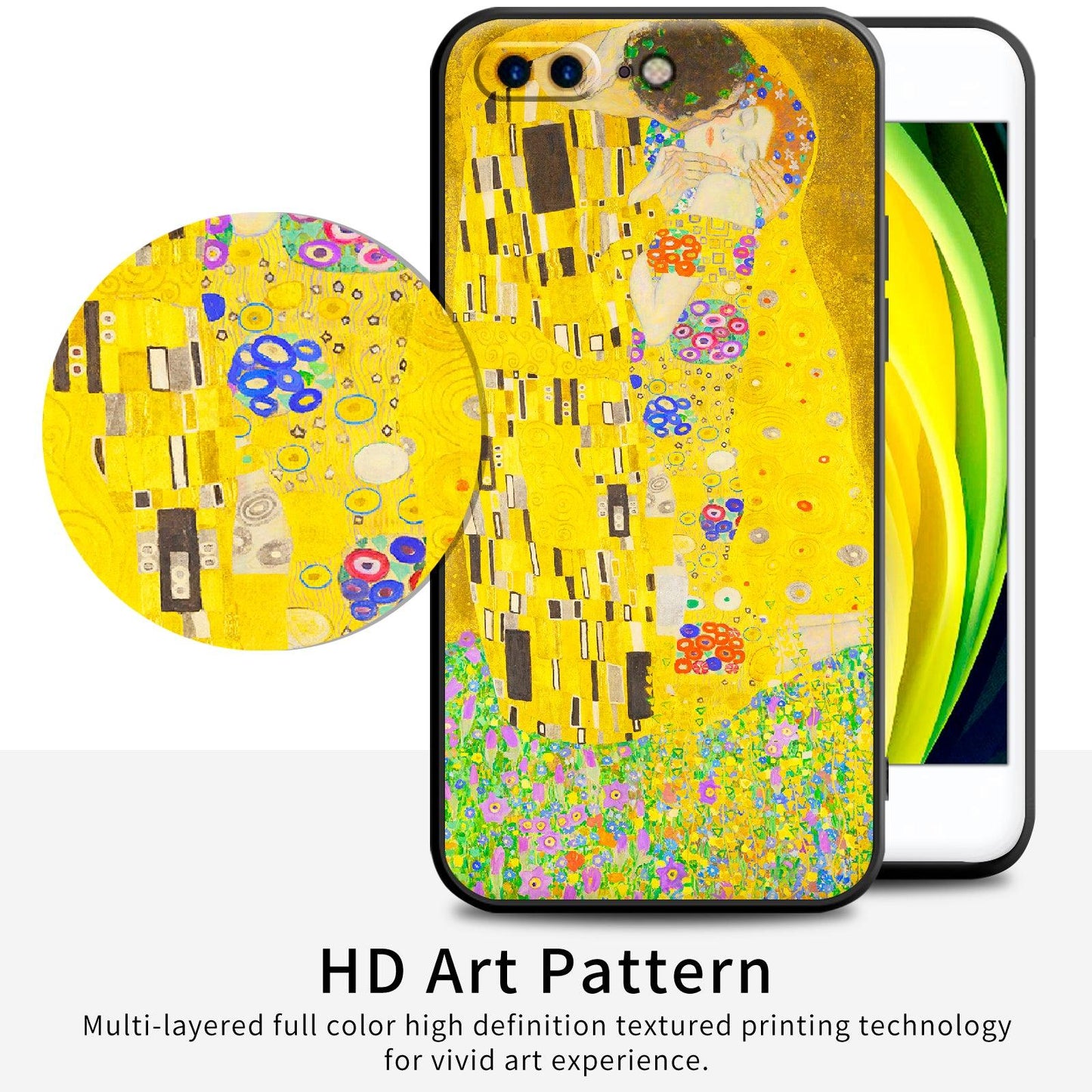 iPhone 7 Plus Case/iPhone 8 Plus Silicone Case(Kiss by Gustav Klimt) - Berkin Arts