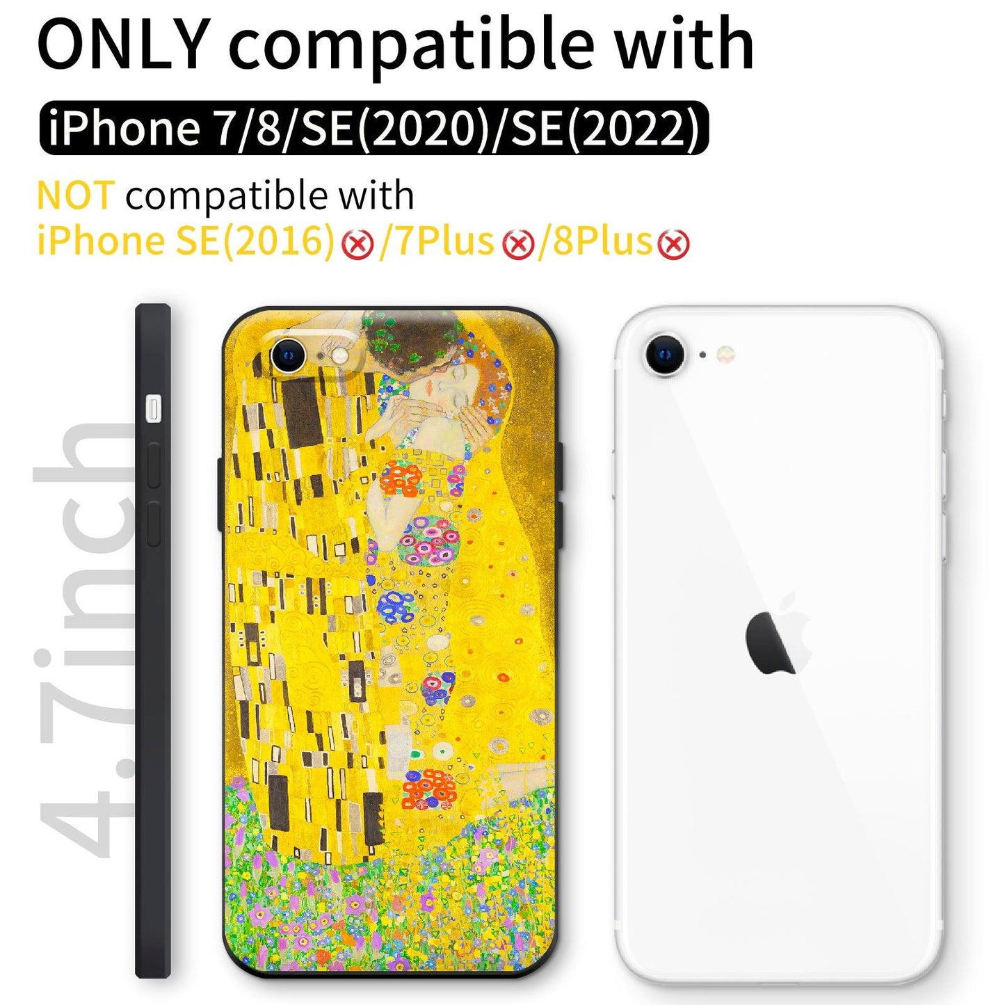 iPhone SE(2020)/iPhone SE(2022)/iPhone 7/iPhone 8 Silicone Case(Kiss by Gustav Klimt) - Berkin Arts