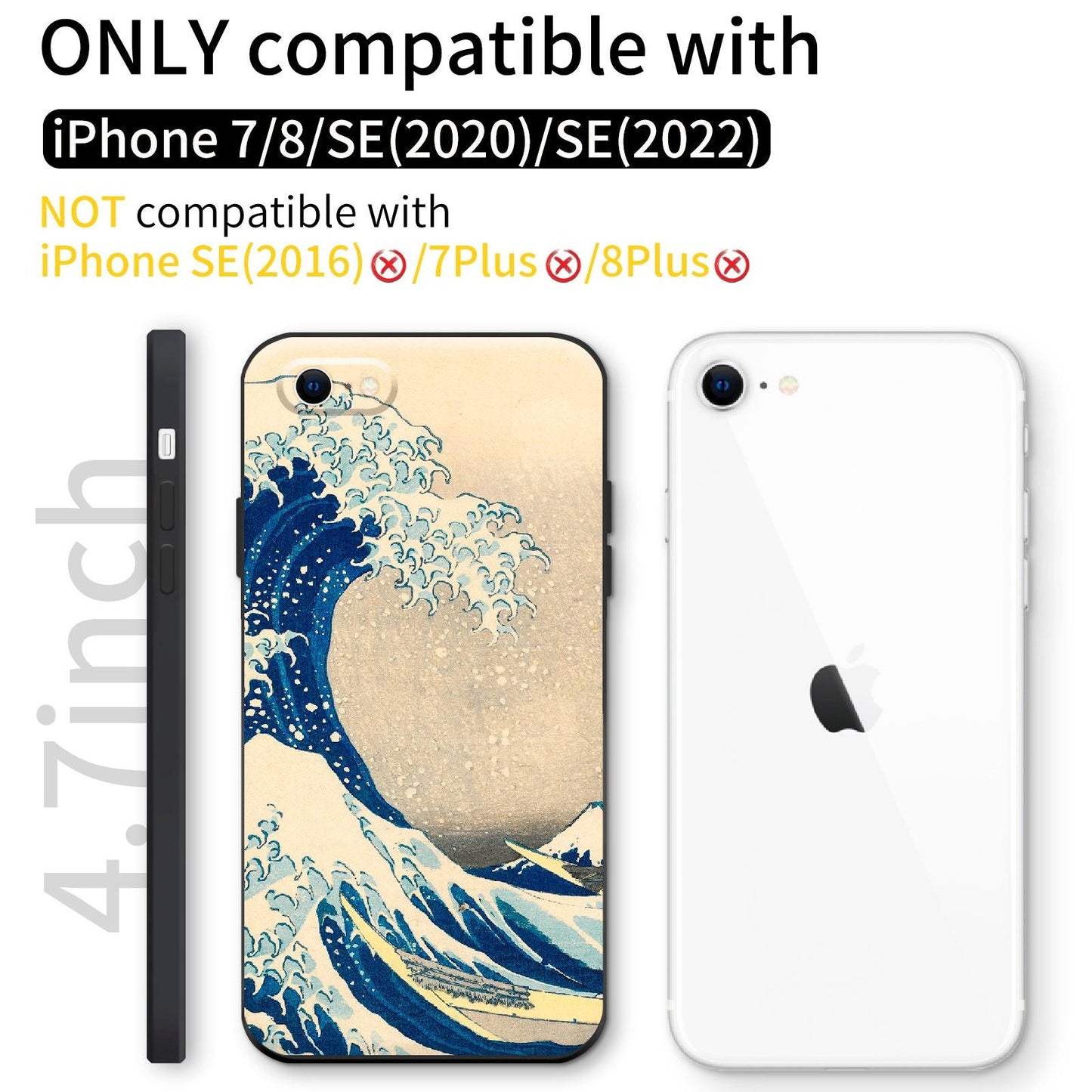 iPhone SE(2020)/iPhone SE(2022)/iPhone 7/iPhone 8 Silicone Case(Under The Wave Off Kanagawa The Great Wave by Katsushika Hokusai) - Berkin Arts