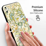 iPhone X/iPhone XS Case Silicone Cute(Clematis by Alphonse Mucha) - Berkin Arts