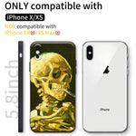 iPhone X/iPhone XS Case Silicone Cute(Head of a Skeleton with a Burning Cigarette by Vincent Van Gogh) - Berkin Arts