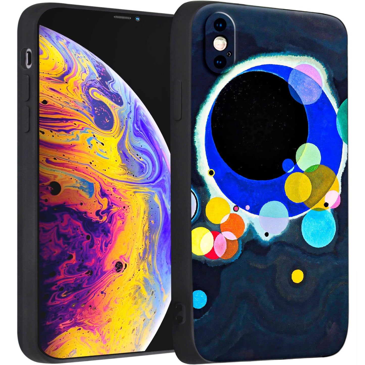 iPhone X/iPhone XS Case Silicone Cute(Several Circles by Wassily Kandinsky) - Berkin Arts
