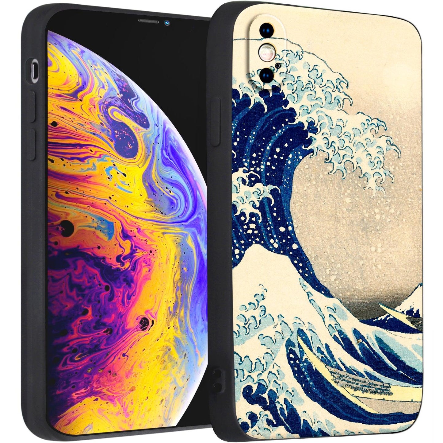 iPhone X/iPhone XS Case Silicone Cute(Under The Wave Off Kanagawa The Great Wave by Katsushika Hokusai) - Berkin Arts