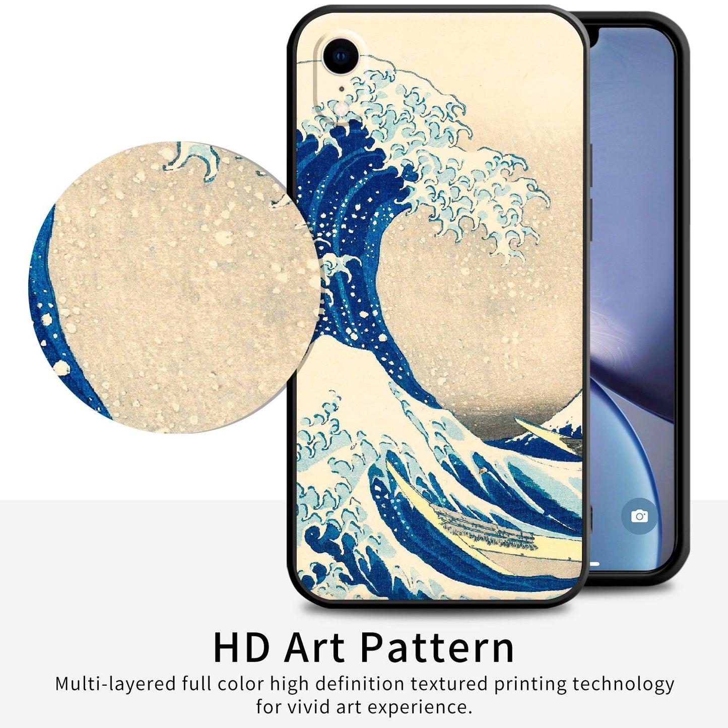 iPhone XR Silicone Case(Under The Wave Off Kanagawa The Great Wave by Katsushika Hokusai) - Berkin Arts