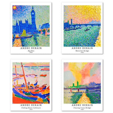Landscape Art Paper Giclee Prints Set of 4 (Andre Derain Series) - Berkin Arts
