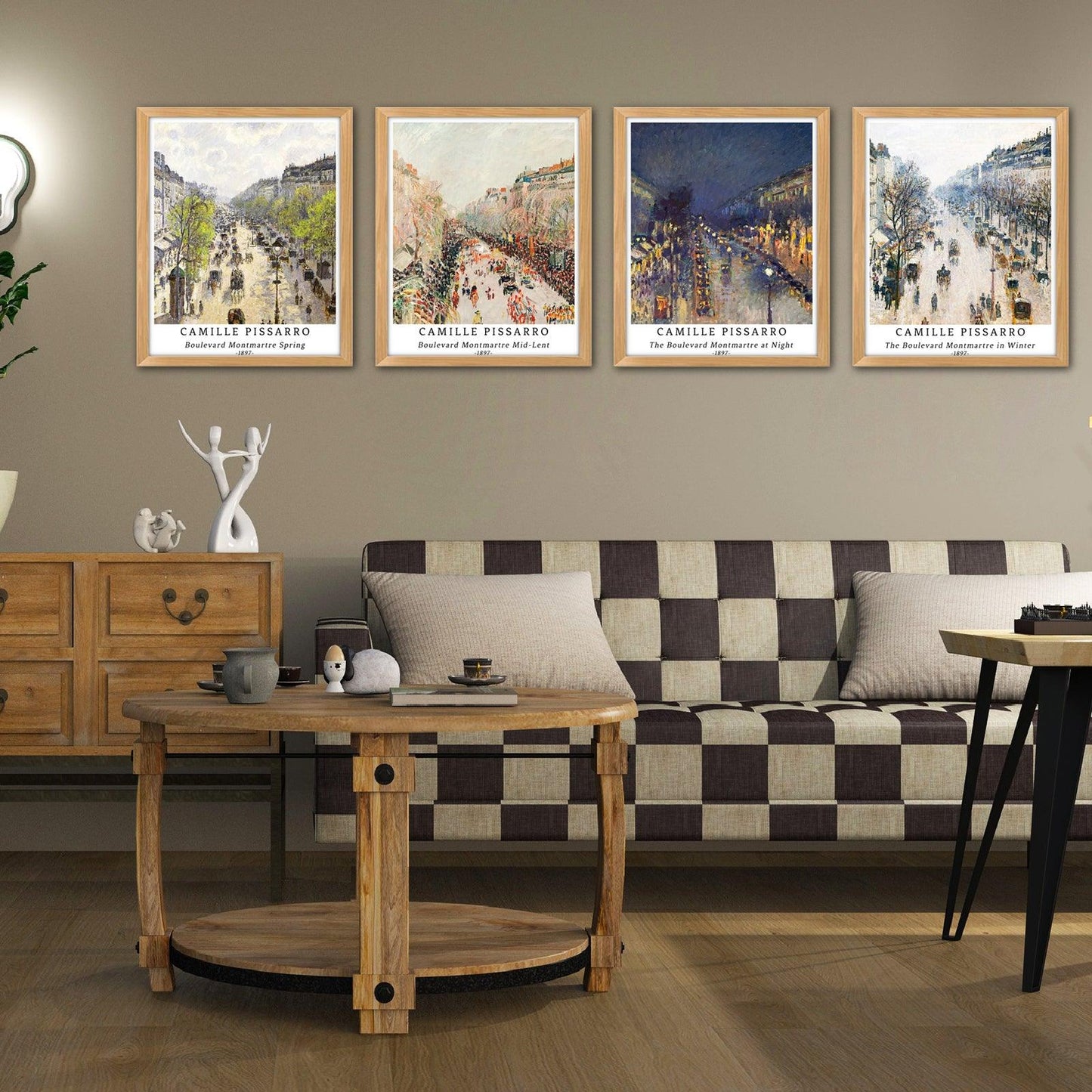 Landscape Art Paper Giclee Prints Set of 4 (Camille Pissarro Series) - Berkin Arts
