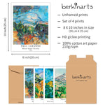 Landscape Art Paper Giclee Prints Set of 4 (Paul Cezanne Series) - Berkin Arts