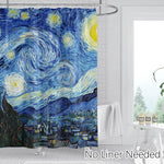 Landscape Art Shower Curtain Set (The Starry Night by Vincent van Gogh) - Berkin Arts