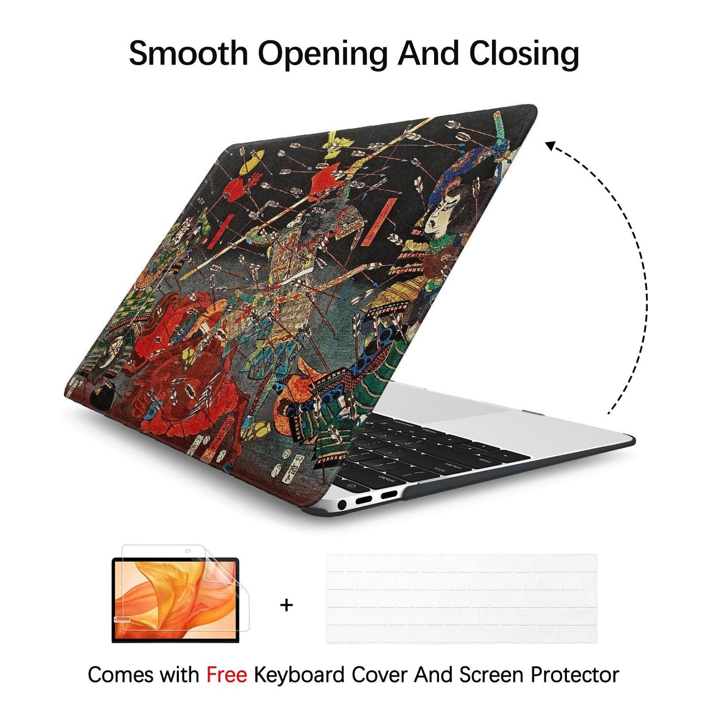 MacBook Pro 13 Inch Art Case, A1708 (The Kusunoki's Final Attack by Kuniyoshi) - Berkin Arts