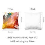 Marble Abstract Throw Pillow Covers Pack of 2 18x18 Inch (Colorful Hand Drawn Paint) - Berkin Arts