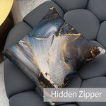 Marble Abstract Throw Pillow Covers Pack of 2 18x18 Inch (Glowing Golden Veins) - Berkin Arts