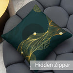 Marble Abstract Throw Pillow Covers Pack of 2 18x18 Inch (Gold Abstract Line) - Berkin Arts