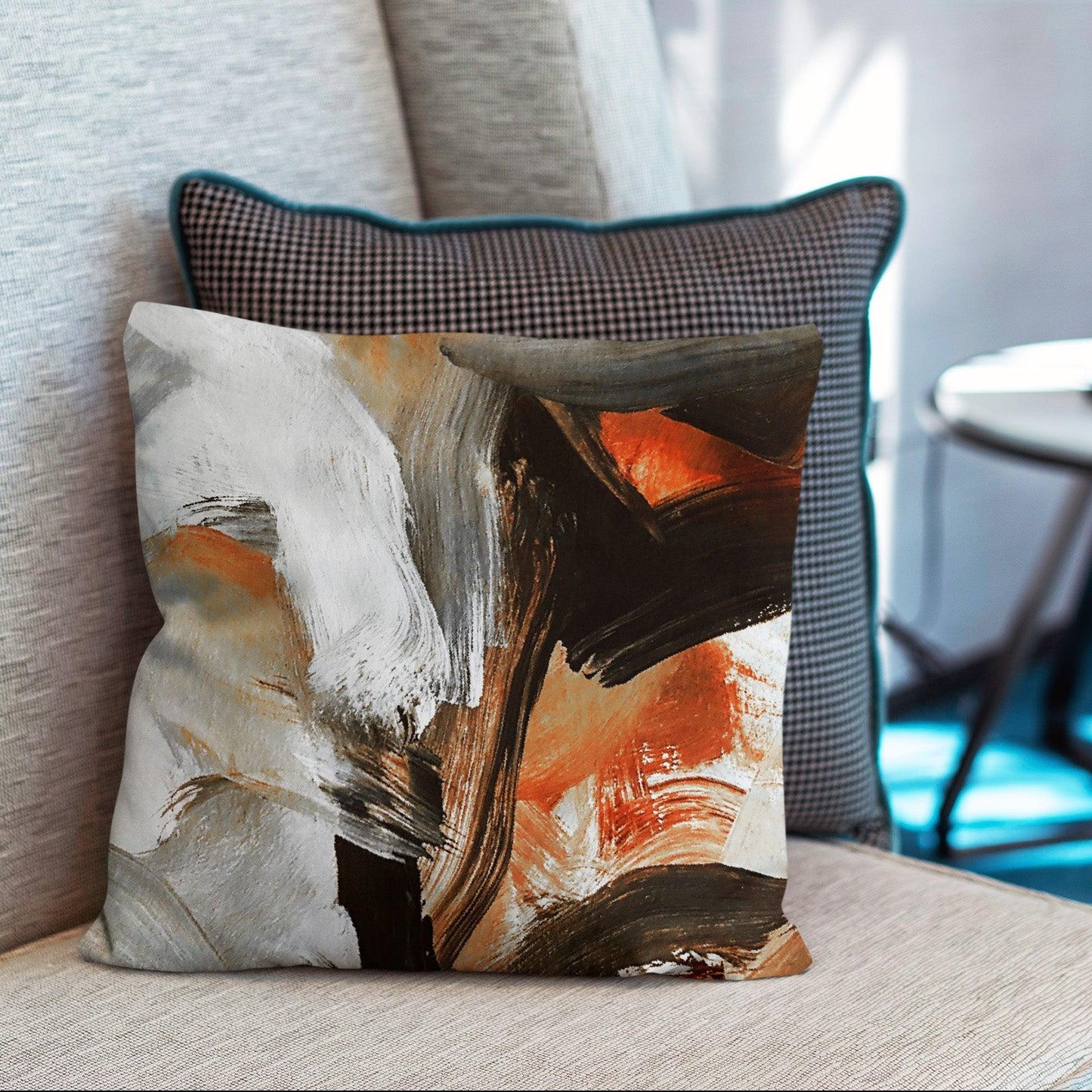 Marble Abstract Throw Pillow Covers Pack of 2 18x18 Inch (Winter Scarf) - Berkin Arts