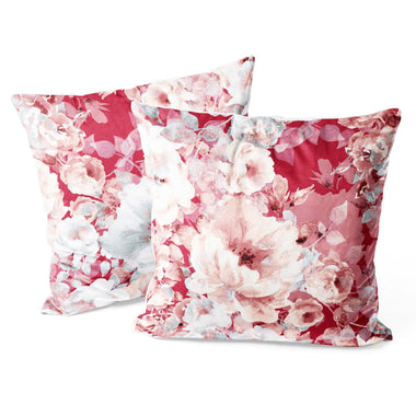 Modern Flower Throw Pillow Covers Pack of 2 18x18 Inch (Bouquets of Roses) - Berkin Arts