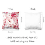 Modern Flower Throw Pillow Covers Pack of 2 18x18 Inch (Bouquets of Roses) - Berkin Arts