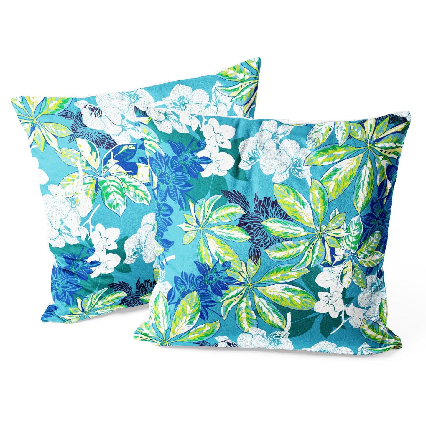 Modern Flower Throw Pillow Covers Pack of 2 18x18 Inch (Summer Time) - Berkin Arts