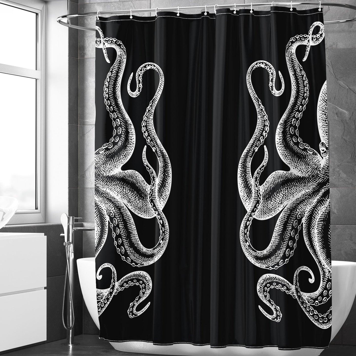 Seascape Ocean Shower Curtain Set (Octopus) - Berkin Arts
